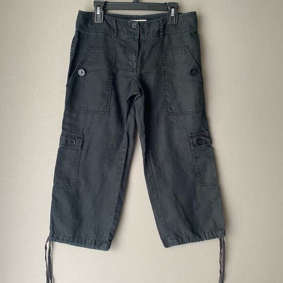 Michael Kors sz 2 black 100% black capri cargo pants NWOT - Picture 1 of 8